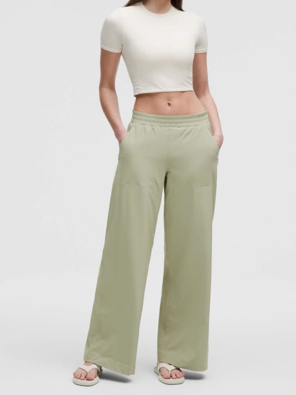 LuluLemon, Swift Mid-Rise Wide-Leg Pant, Size 6, Color: Fog Green - Picture 5 of 16